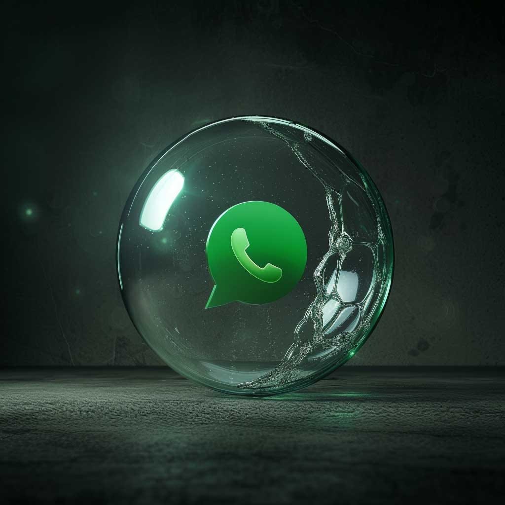 Whatsapp Icon inside the big bubbles.