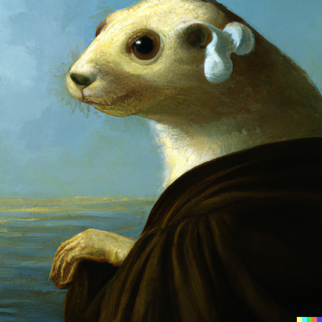 “A sea otter with a pearl earring” by Johannes Vermeer