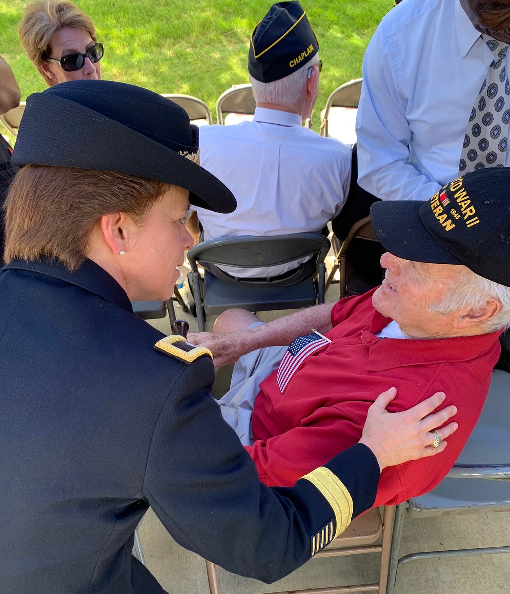 The author thanks a World War II veteran for his service