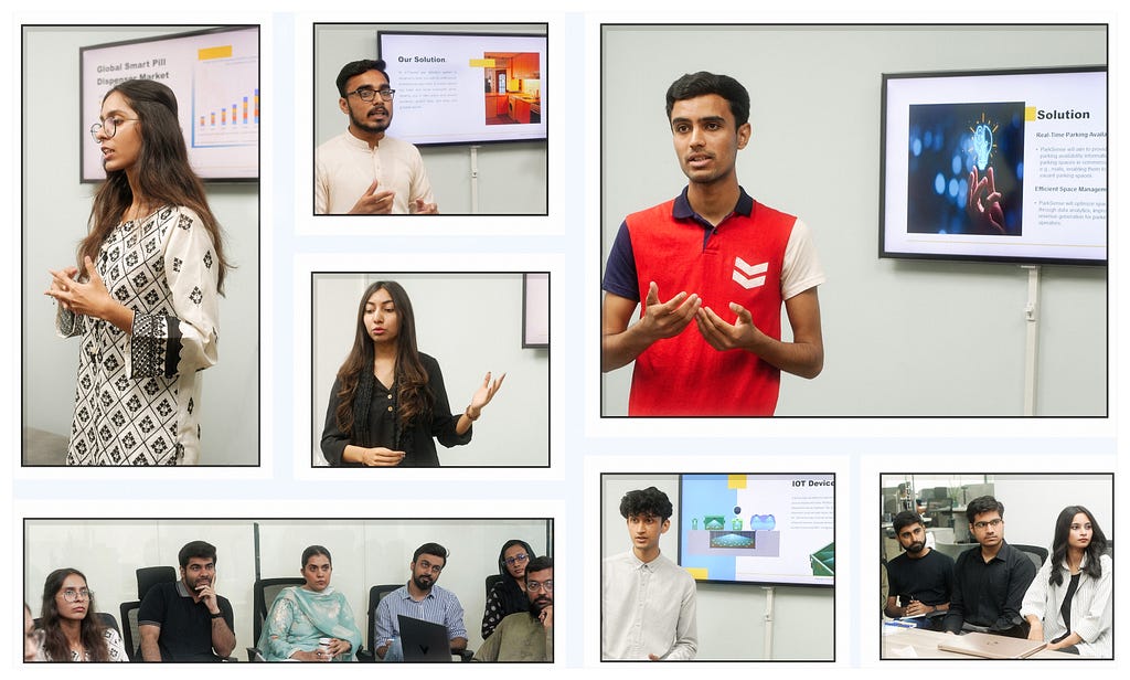 Collage of seven interns showcasing their MVP ideas, embodying the entrepreneurial spirit of the program. | MRS Internship Program 2023
