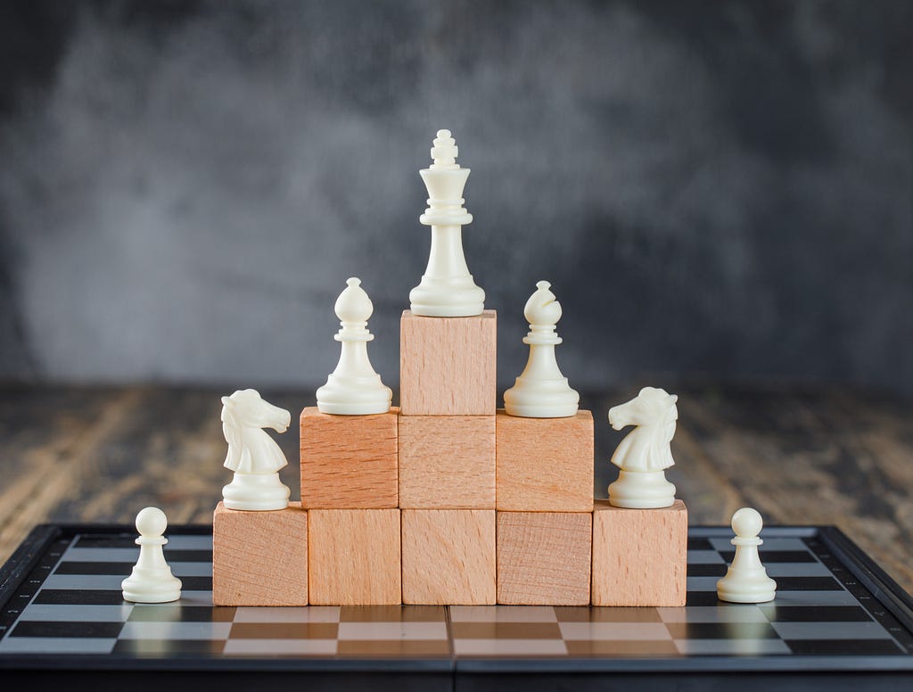 A concept of hierarchy using chessboard figures.