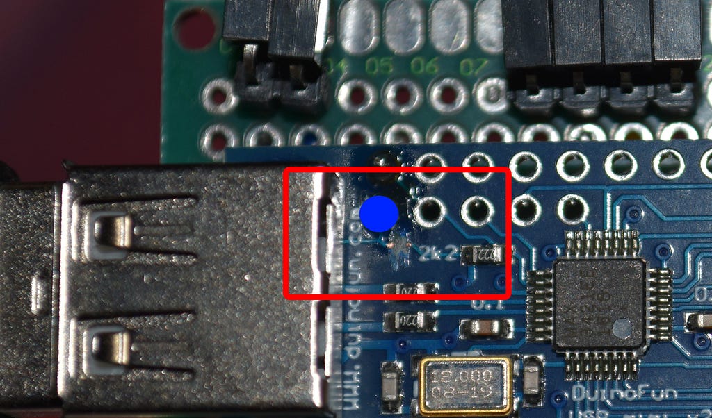 USB Host Shield with Vbus trace cut