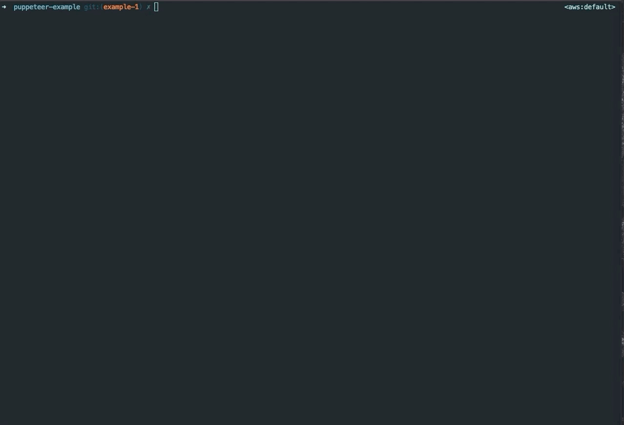 Running the initial index.js file with “node index.js” in the terminal.