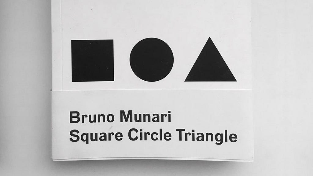The cover of Bruno Munari’s book, “Square Circle Triangle”, 1960.