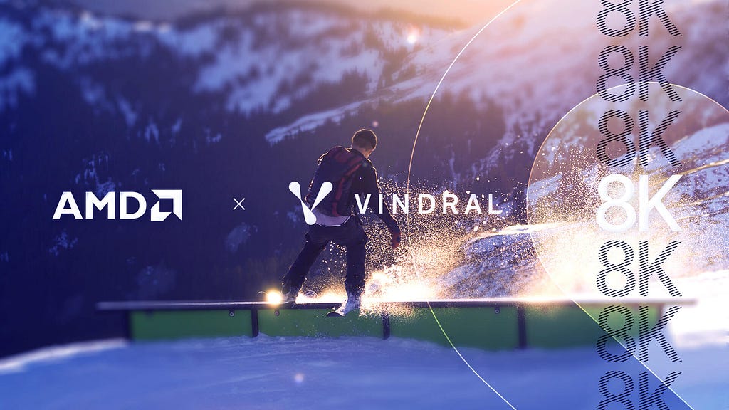 Header image for the collaboration between Vindral and AMD on 8K streaming