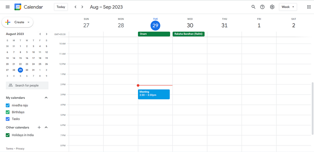 Adding event to google Calendar.