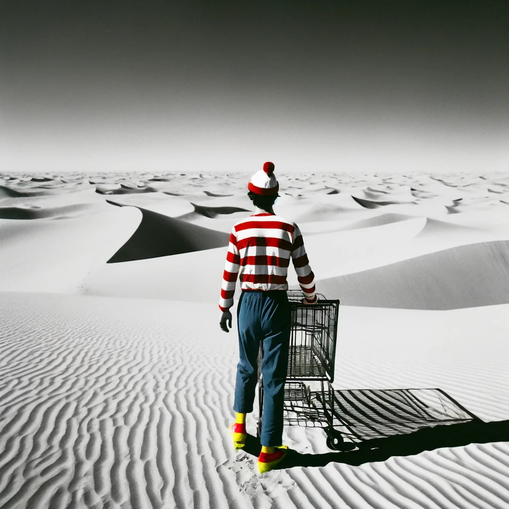 Lonely sustainability advocate returning a shopping cart.