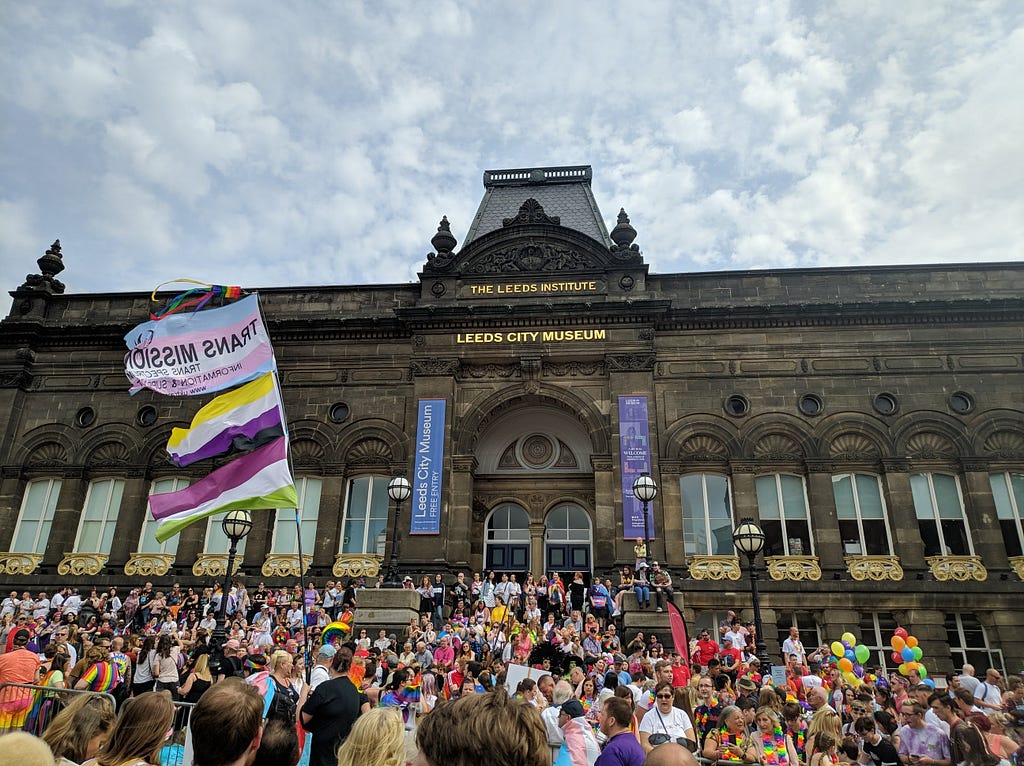 Trans Pride march gathered outside Leeds City Museum 2019