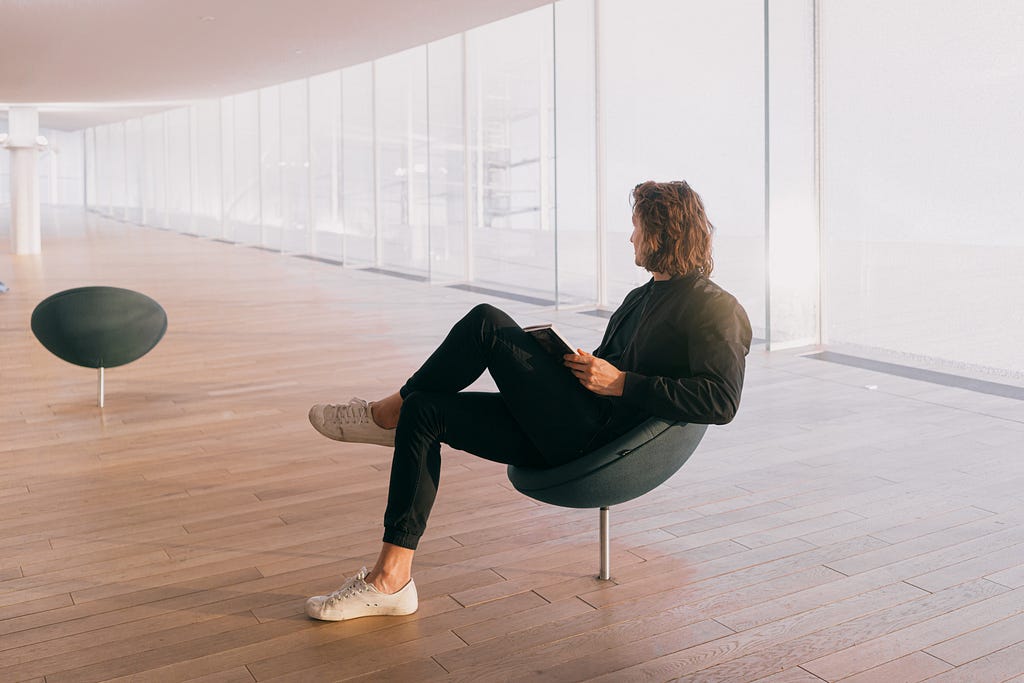 A man sitting on a chair