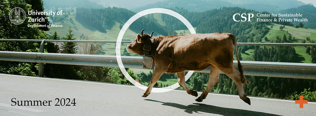 an image of a happy cow bounding down a Swiss highway
