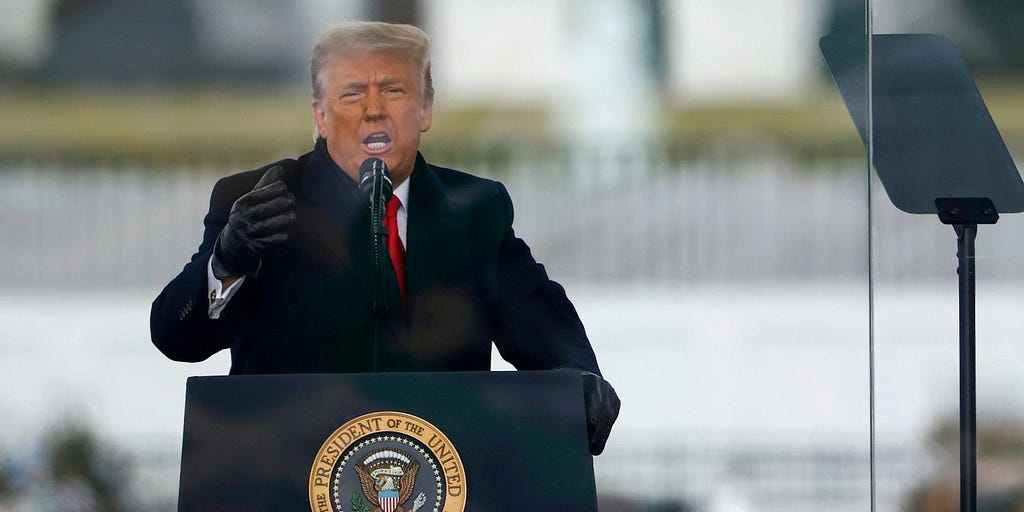 Former President Donald Trump speaks at the “Stop The Steal” Rally on January 06, 2021 in Washington, DC.