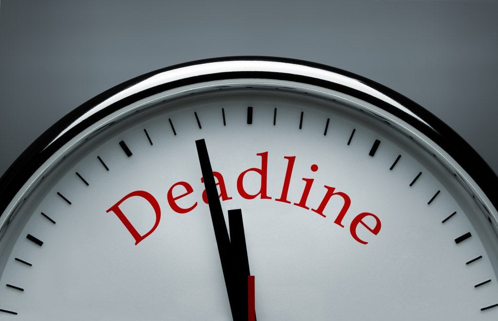 are you a procrastinator? Set deadlines