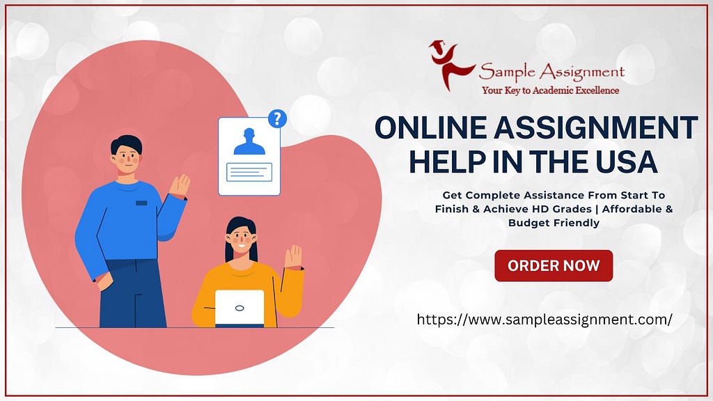 Text “Online Assignment help in the USA” written on image with sample Assignment logo