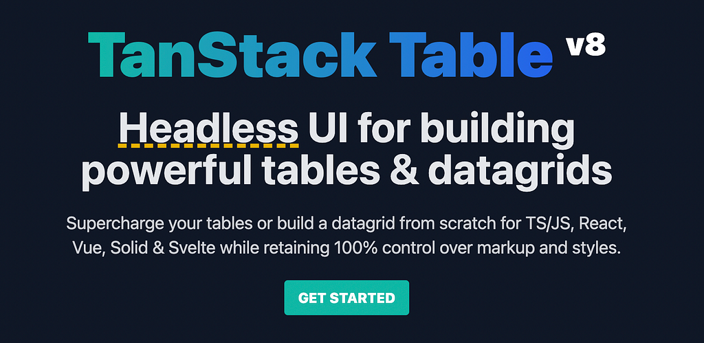 TanStack Table Home Page