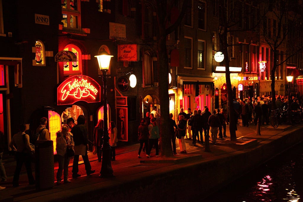 A busy scene on Amsterdam’s Canal City