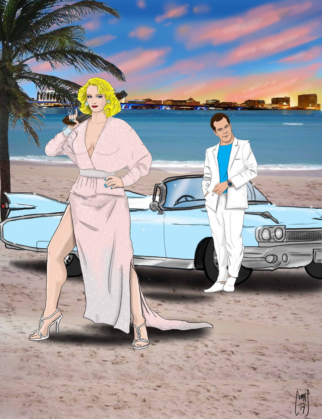 Moonlighting in Miami — starring Cybill Shepherd and Bruce Willis