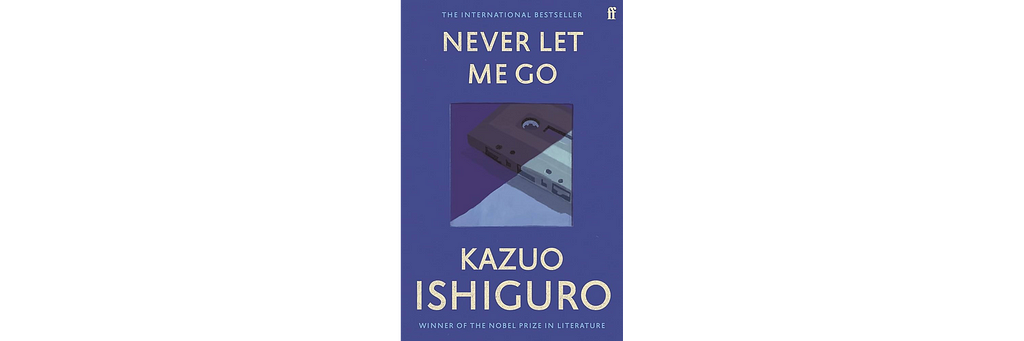 blue book cover design of Never Let Me Go