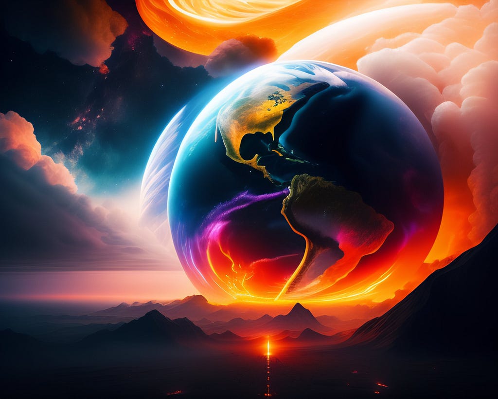 The Earth suffering from a variety of crises