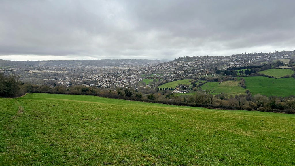 The view from the top of Solsbury Hill