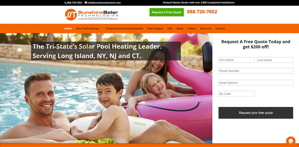 Sunshine Solar Technologies home page