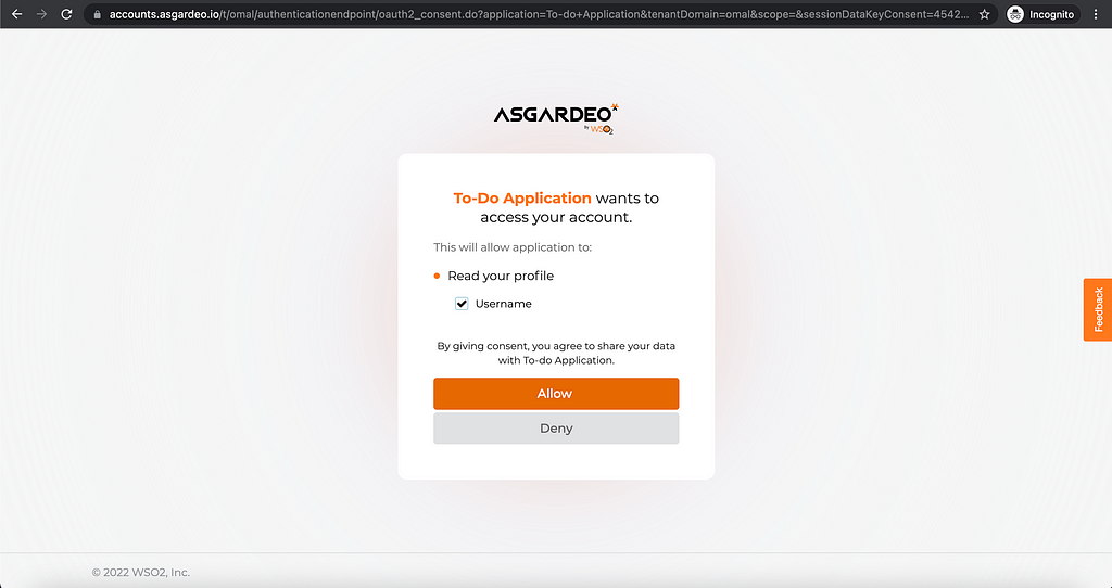 Asgardeo permissions page