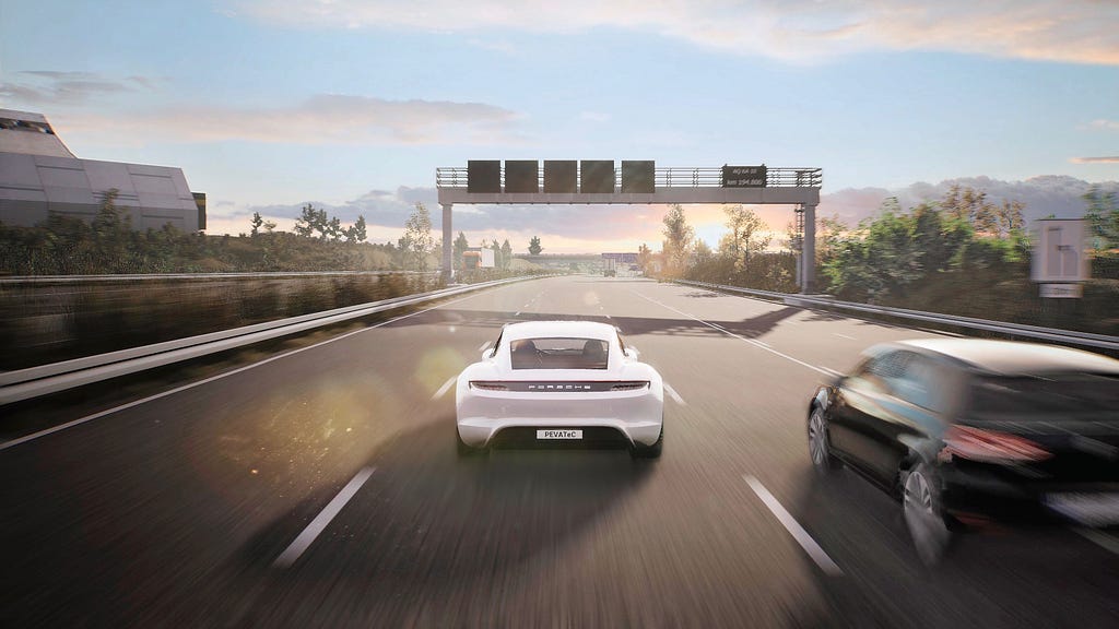 Virtual highway: This is what the A8 looks like near Stuttgart Airport — in a simulation created at Porsche Engineering in Cluj.