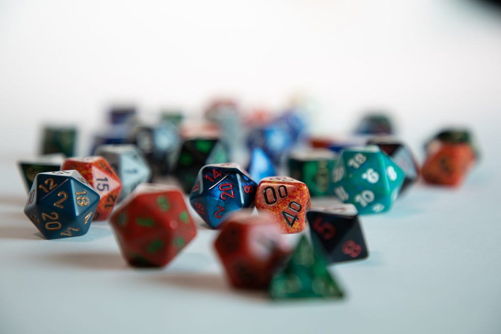 Photo of D&D dice taken by Jim Zavala