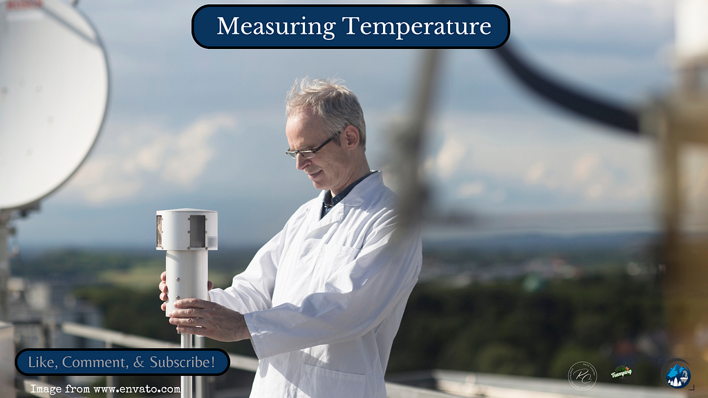 A meteorologist measuring ambient conditions.