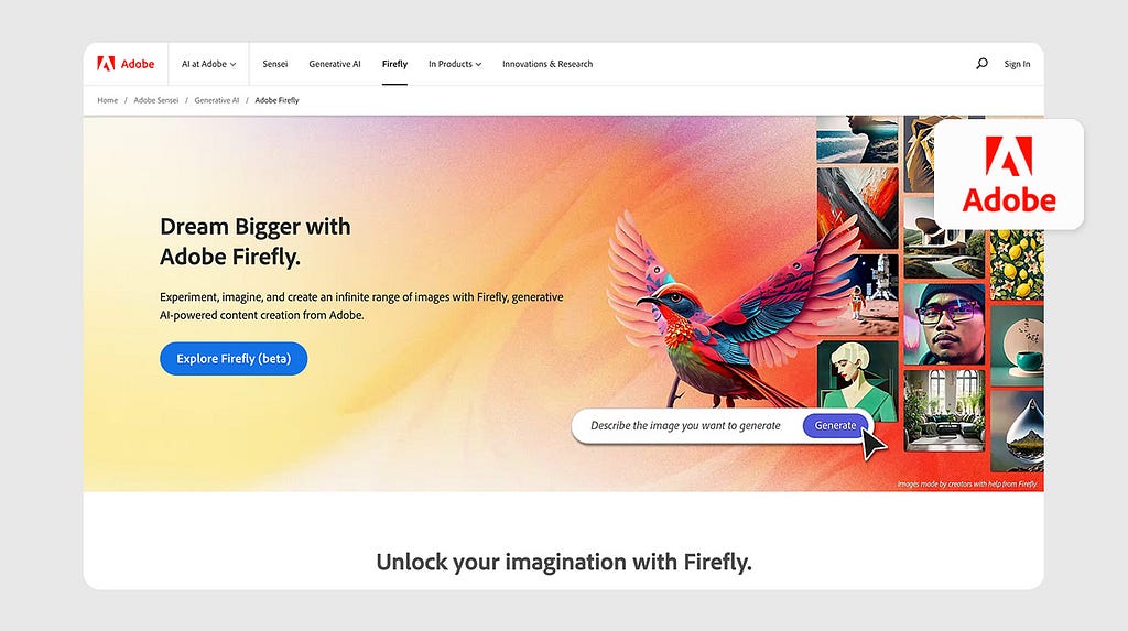 Firefly (Adobe Photoshop): Best for integrating AI images into existing photos