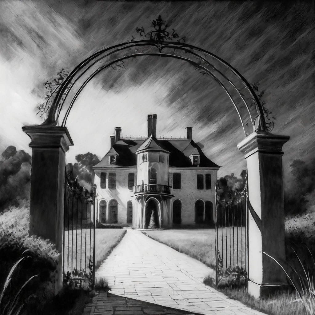 An AI generated image of a haunted Victorian manor
