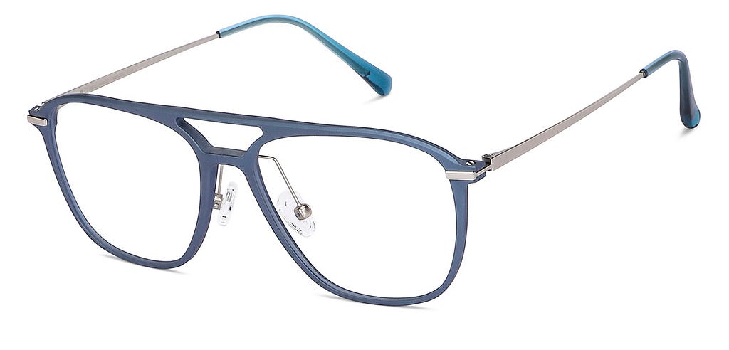 Matte Blue Full Rim Square Eyeglasses