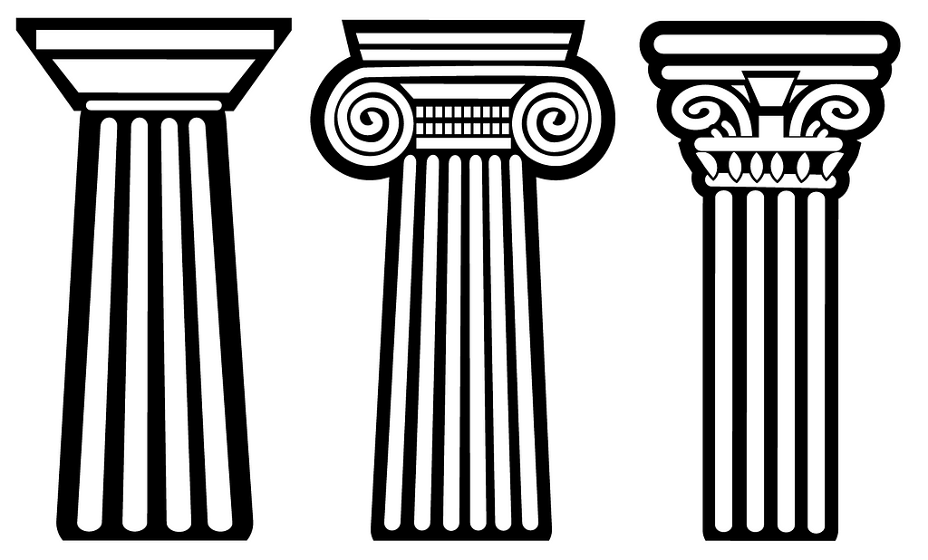 Greek order columns representing the HyperTrack marketing hendiatris