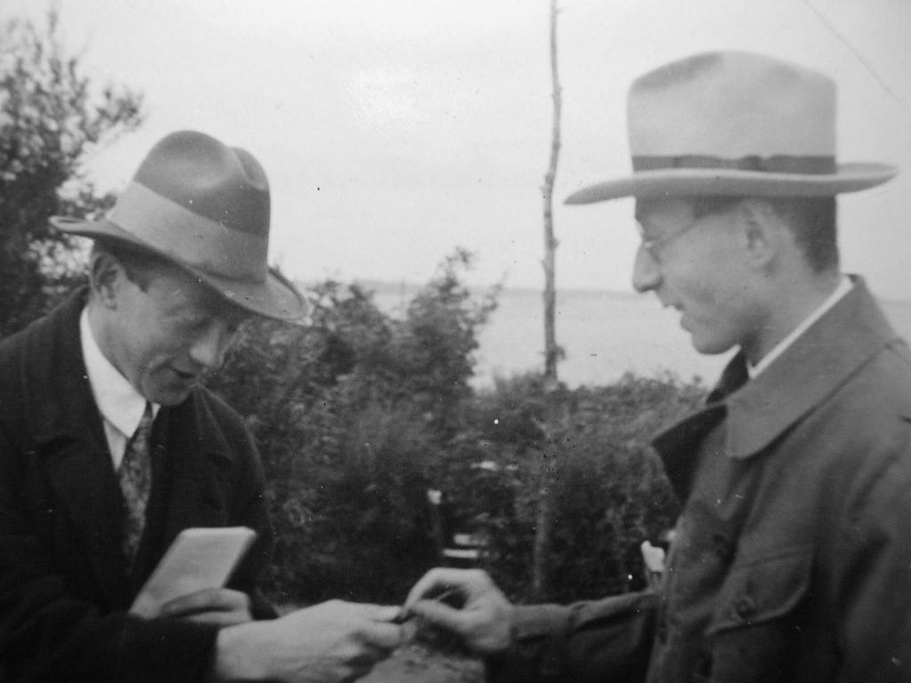 Eugene Wigner (left) with his friend, Werner Heisenberg