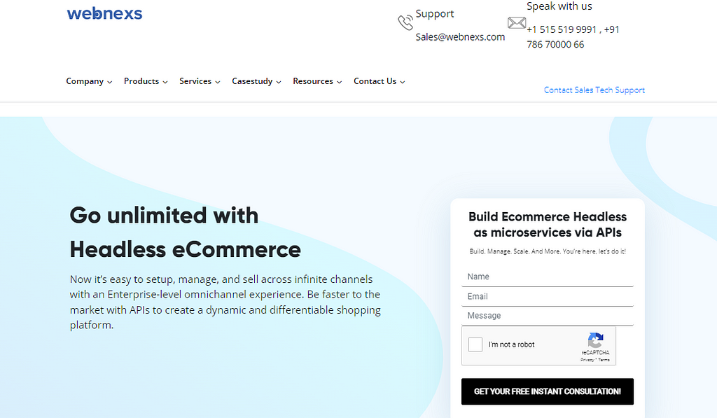 Webnexs Headless — Best tailor-made ecommerce solution