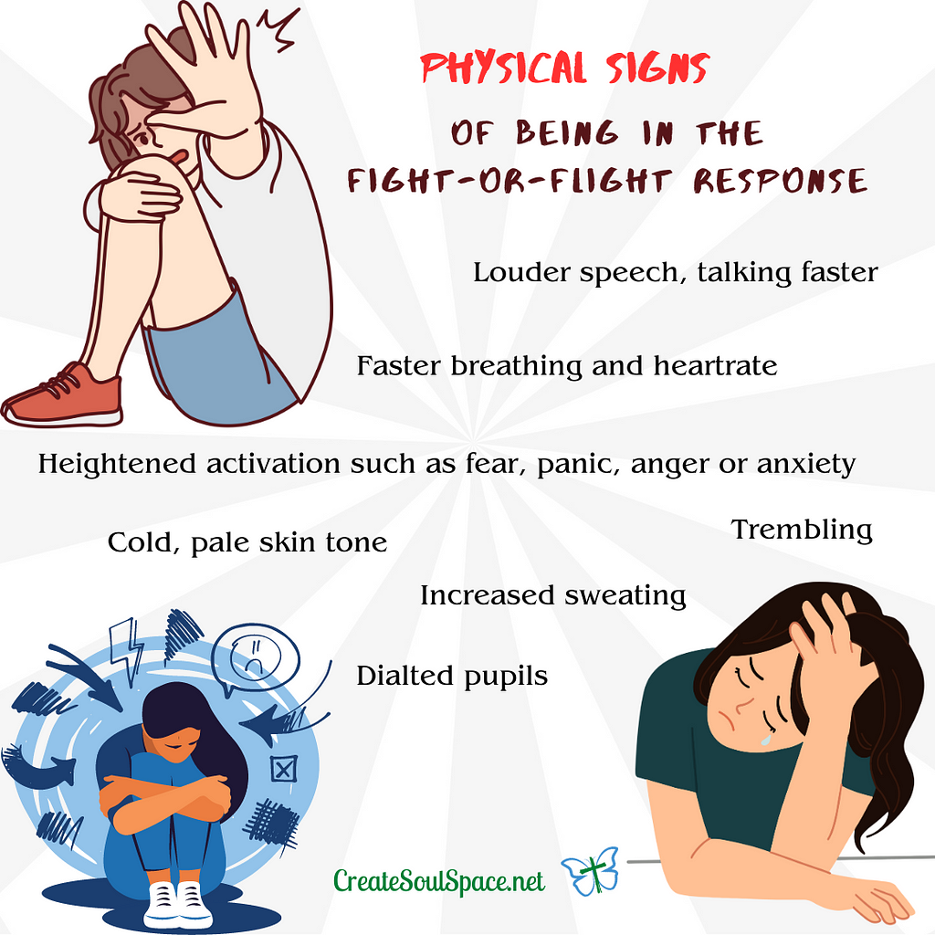 Physical signs of fight flight
