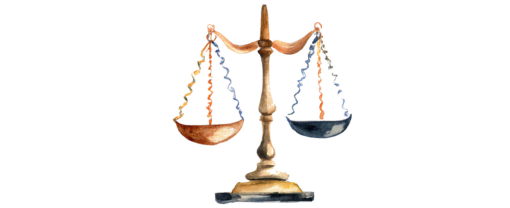 an illustration of a balance scale