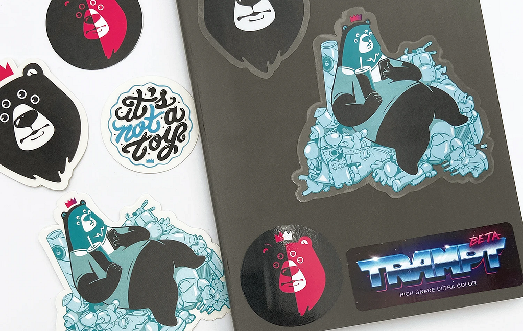 Trampt sticker designs available at shop.trampt.com