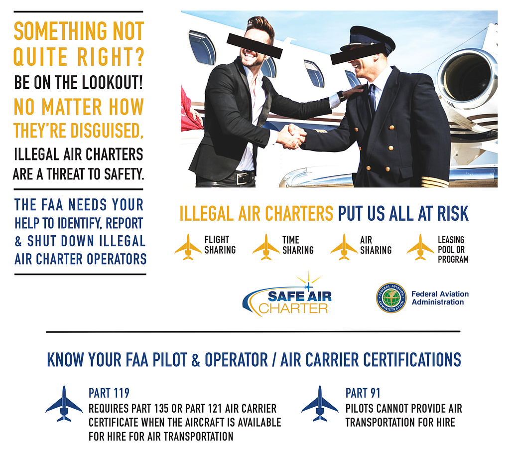 Safe Air Charter poster.