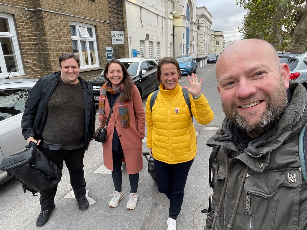 Team of four team members outside HMP Pentonville Prison