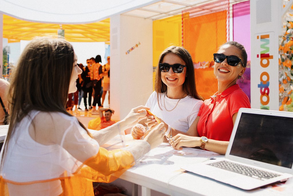 Our reception desk at QIWI x VK Fest integration project