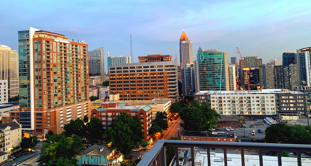 an image of midtown atlanta at dusk