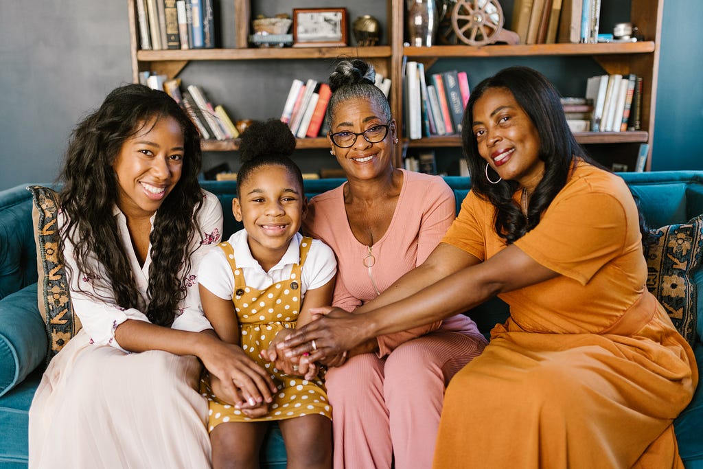 An African American Family of Women and a Young Girl