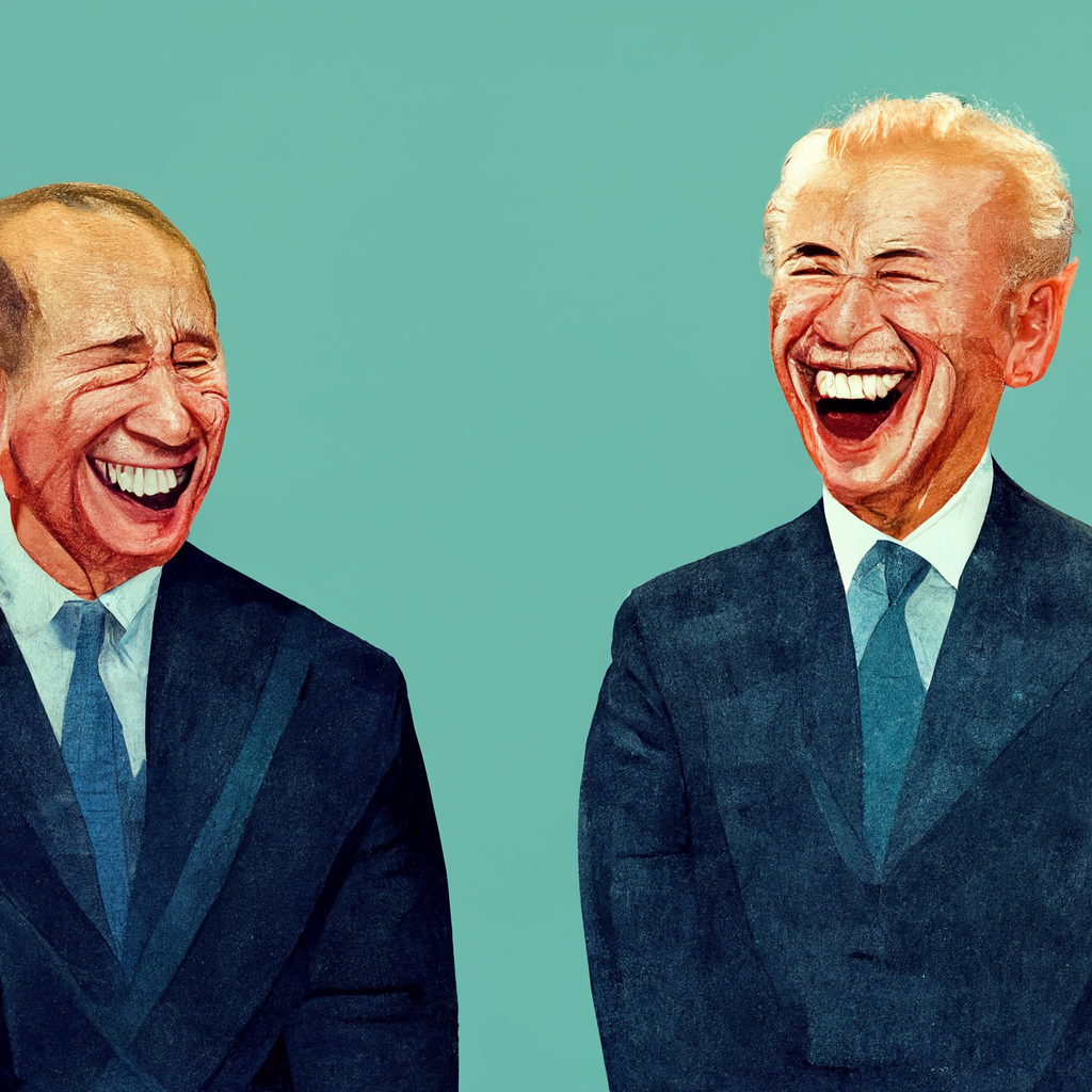 Biden and Putin laughing
