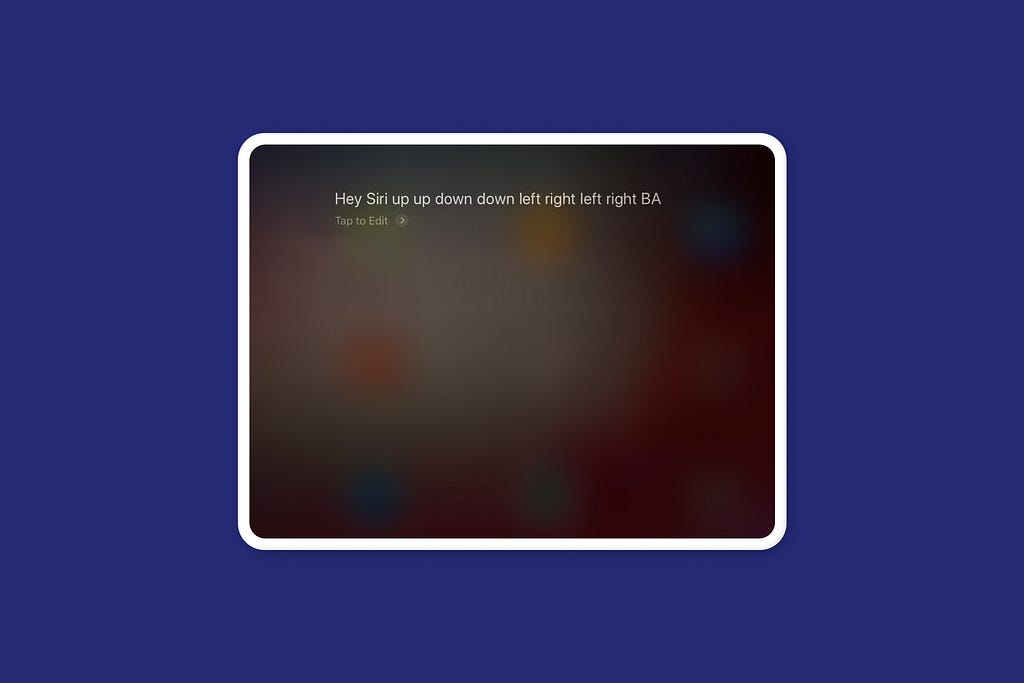 The Konami code as spoken to Siri