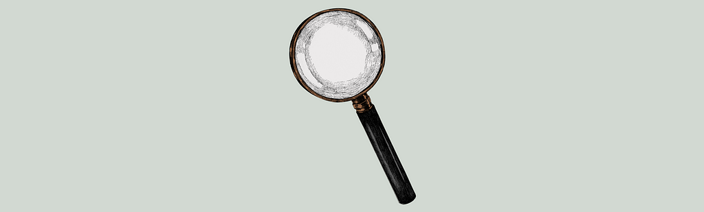 Hand drawn vintage magnifying glass