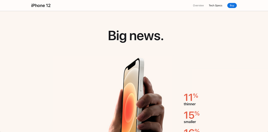 Image of iPhone 12’s webpage