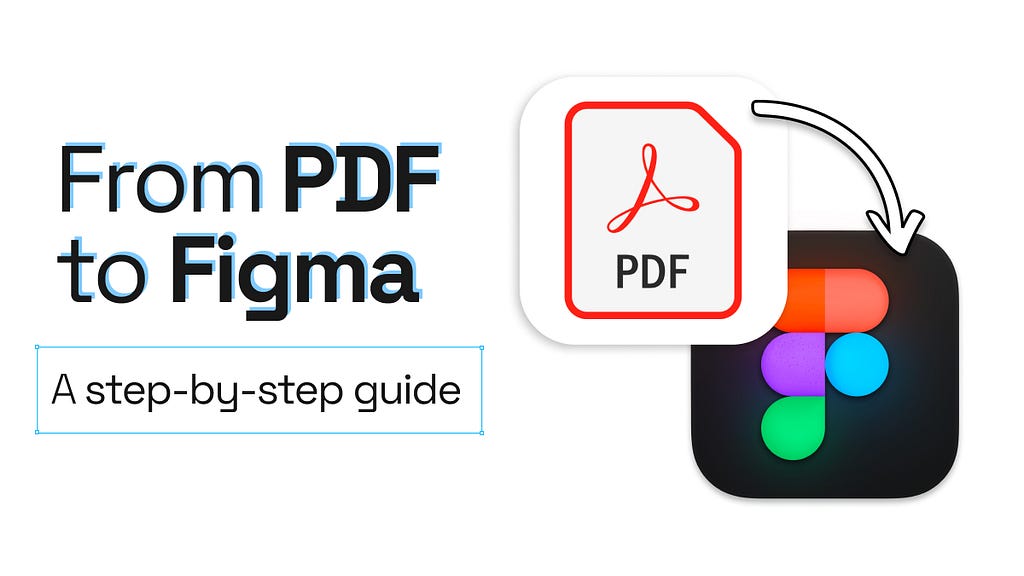 Adobe PDF logo with an arrow pointing into a Figma logo and the title From PDF to Figma.
