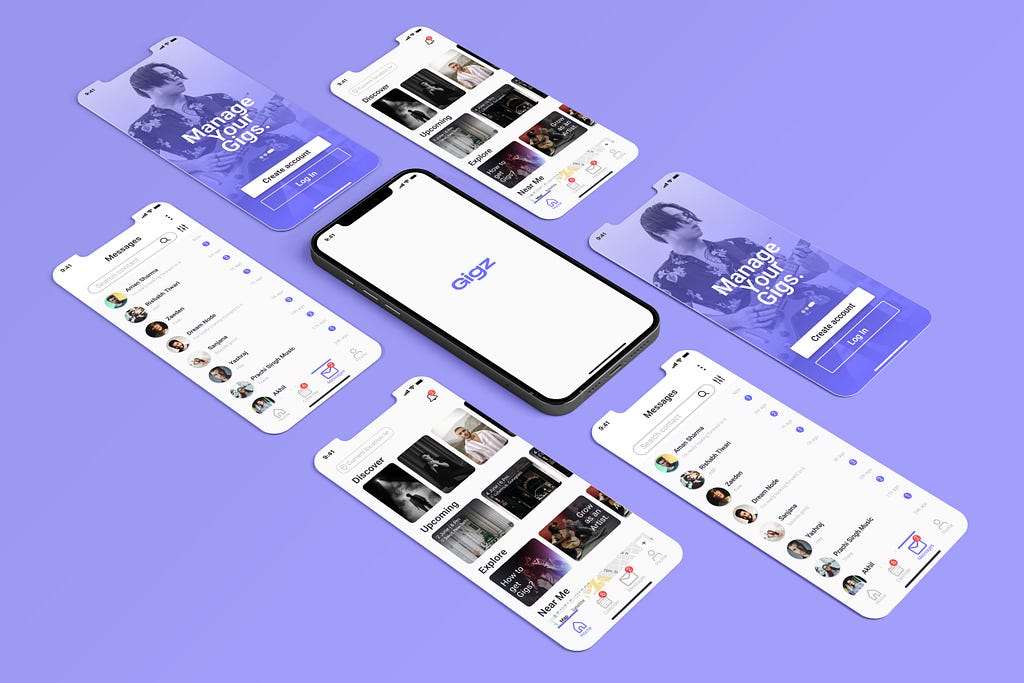 Gigz - UX/UI Case Study. An app that helps artists find gigs