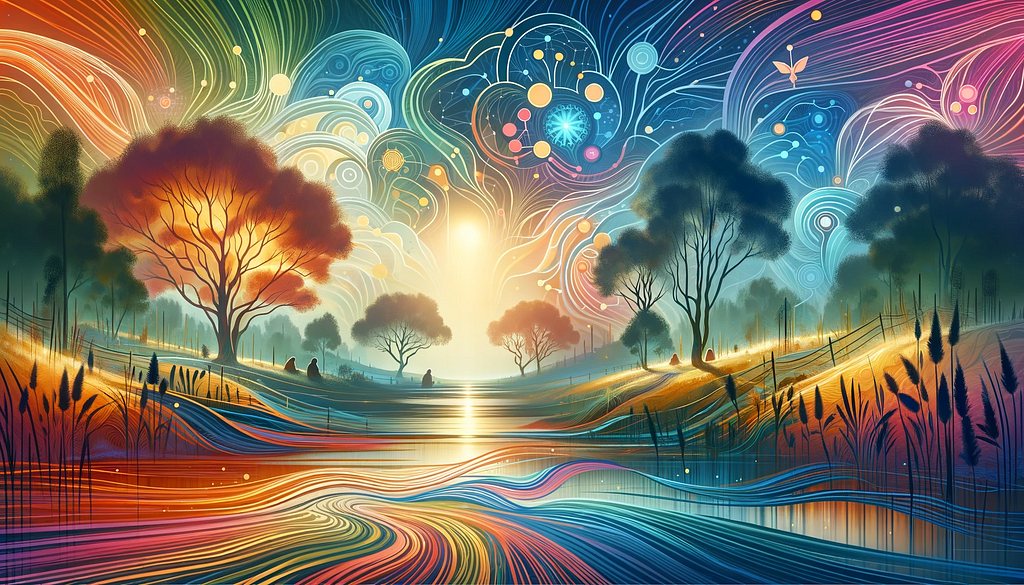 The banner image is designed to visually represent the themes of empowerment, understanding, and support within the context of neurodiversity, featuring elements of Australian nature and abstract representations of dreamtime and diverse cognitive experiences