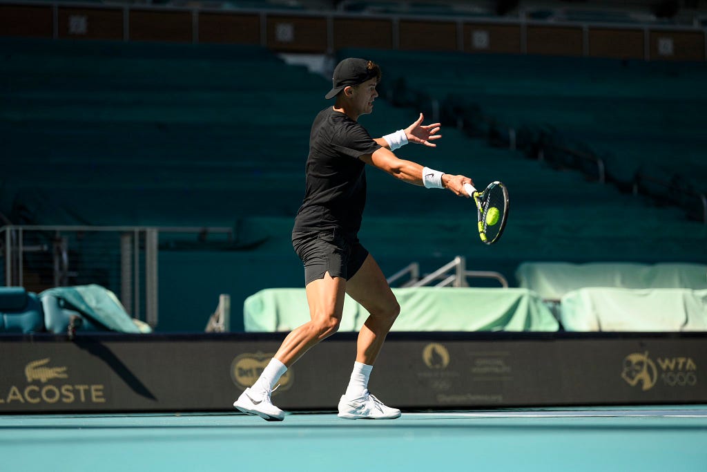 Rune makes a greater portion of his unforced errors from his forehands. | Image Credit: Holger Rune/Instagram via Getty Images.